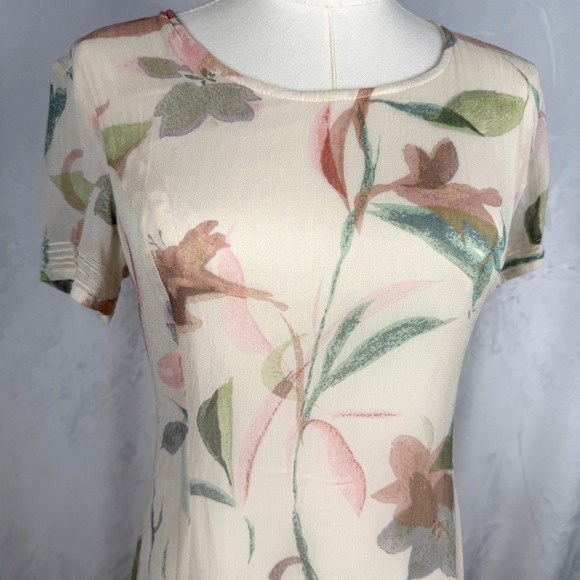 Vintage Monsoon Floral Midi Tea Dress Cottagecore Romantic Boho Size 6/Small - Picture 2 of 9